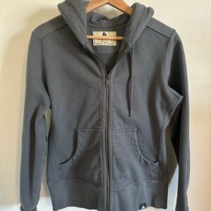 American Giant Charcoal Gray Zip-Up Hoodie with Drawstring